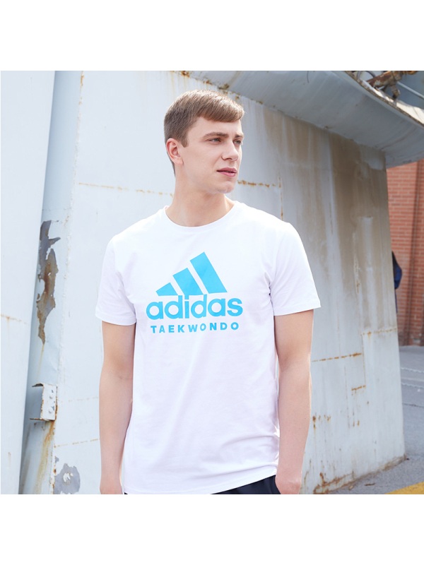 adidas阿迪达斯跆拳道休闲男装圆领运动短袖 速干跑步T恤ADICTT-WBU-1