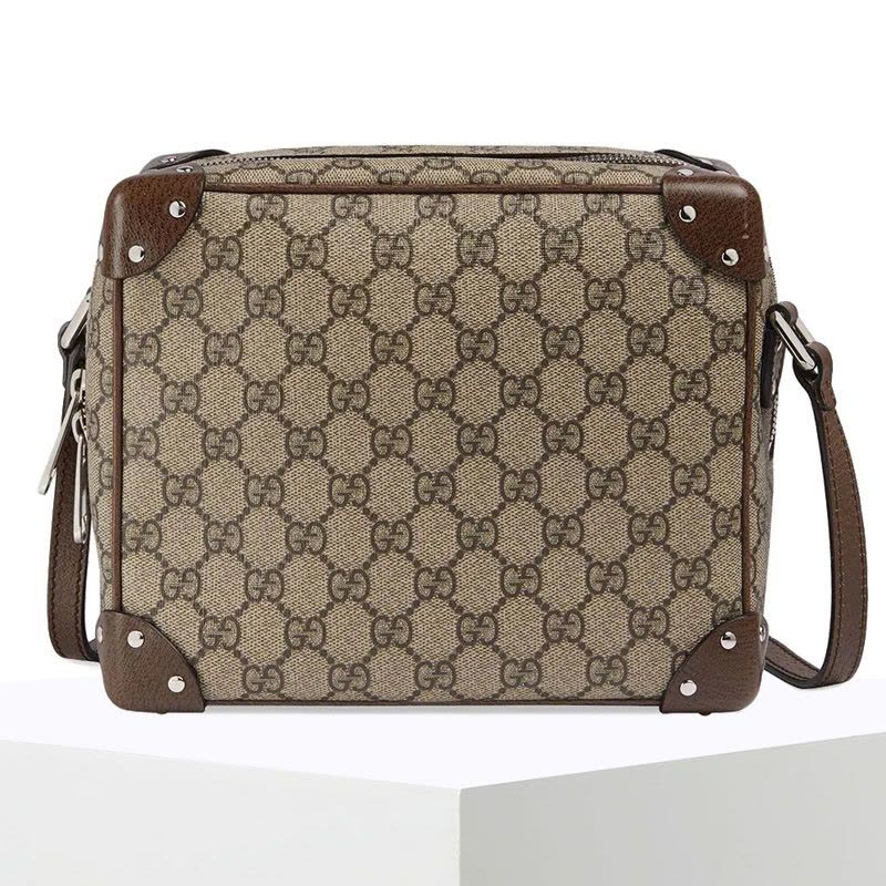 预订 20春夏款 GUCCI 盒子包单肩斜挎包 老花锁扣 23*19*10CM图片