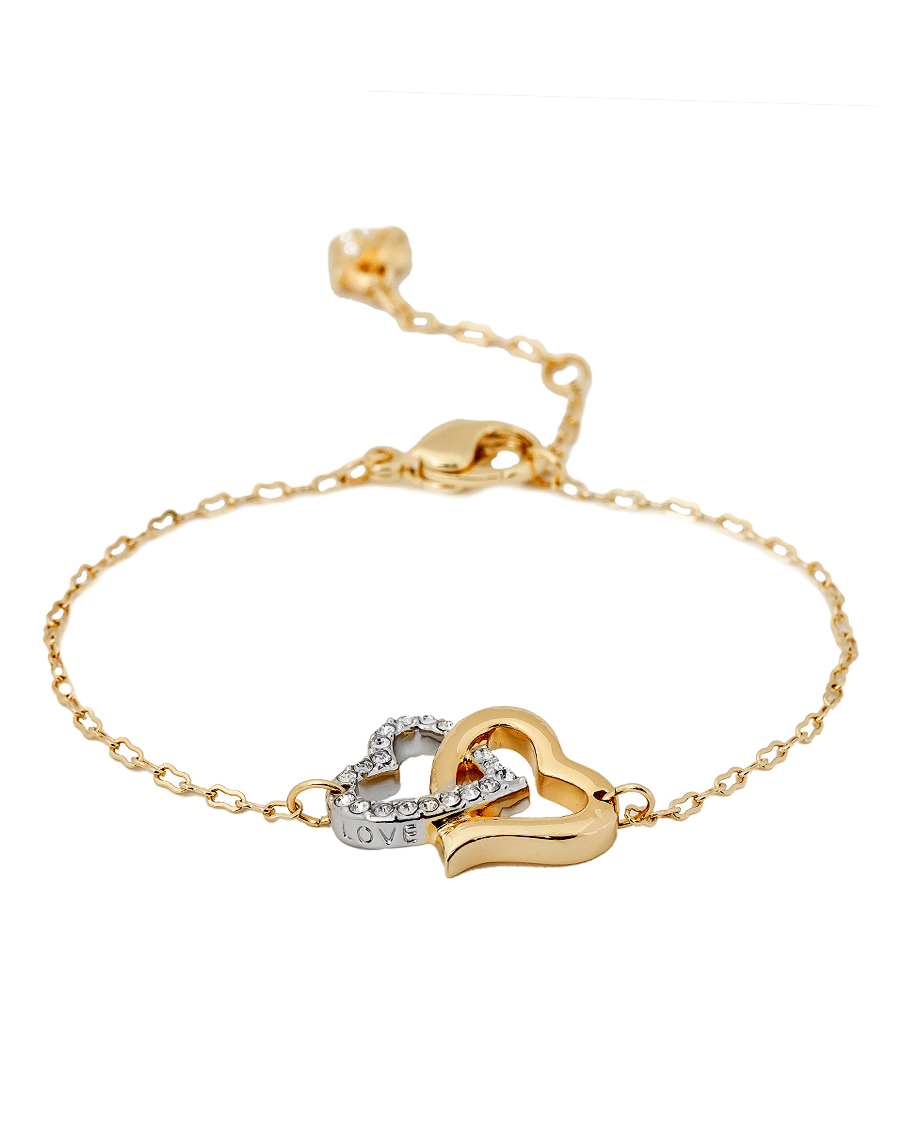 swarovski施华洛世奇金色心心相印水晶手链人造水晶送恋人女士1062709