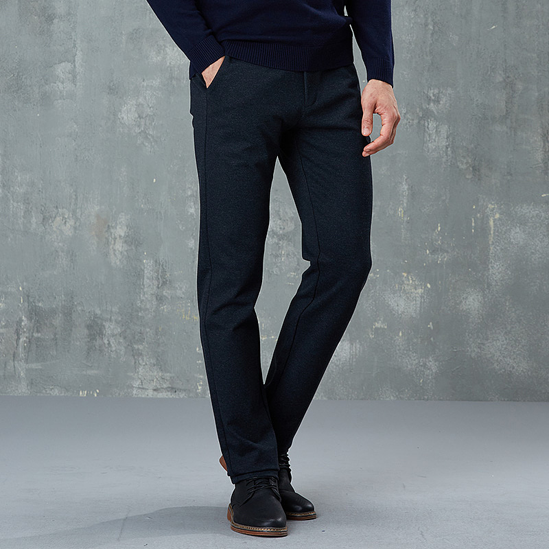 才子男装旗舰店官方2018秋季新款商务休闲裤修身弹力直筒裤长裤男