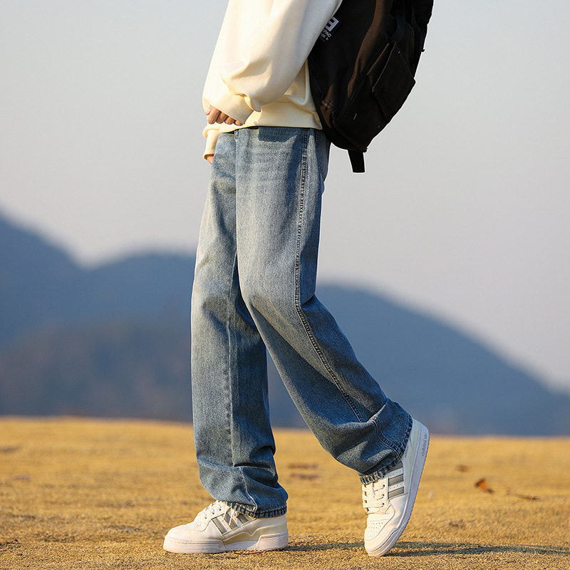 美式复古牛仔裤新款男春季vibe高街直筒宽松青少年休闲长裤子
