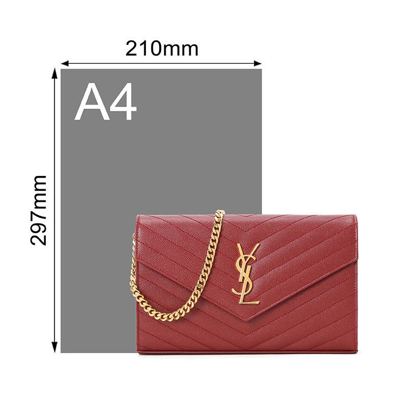 预售 圣罗兰YSL MONOGRAM 信封 绗缝 链条包 女士单肩包 377828 银链图片