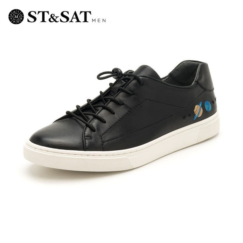 St&Sat/星期六舒适平底休闲交叉绑带男鞋SS81128132图片