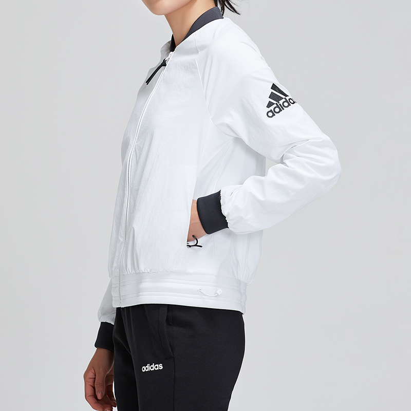 adidas女服外套夹克飞行领休闲运动服DW4553