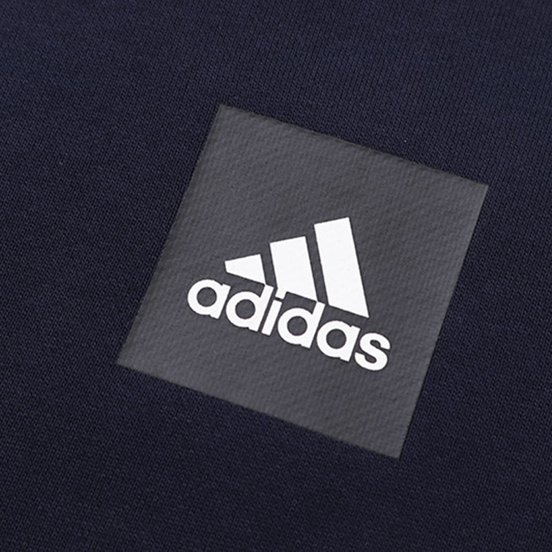 adidas男服卫衣圆领套头休闲运动服DU1129 L DU1129深蓝色