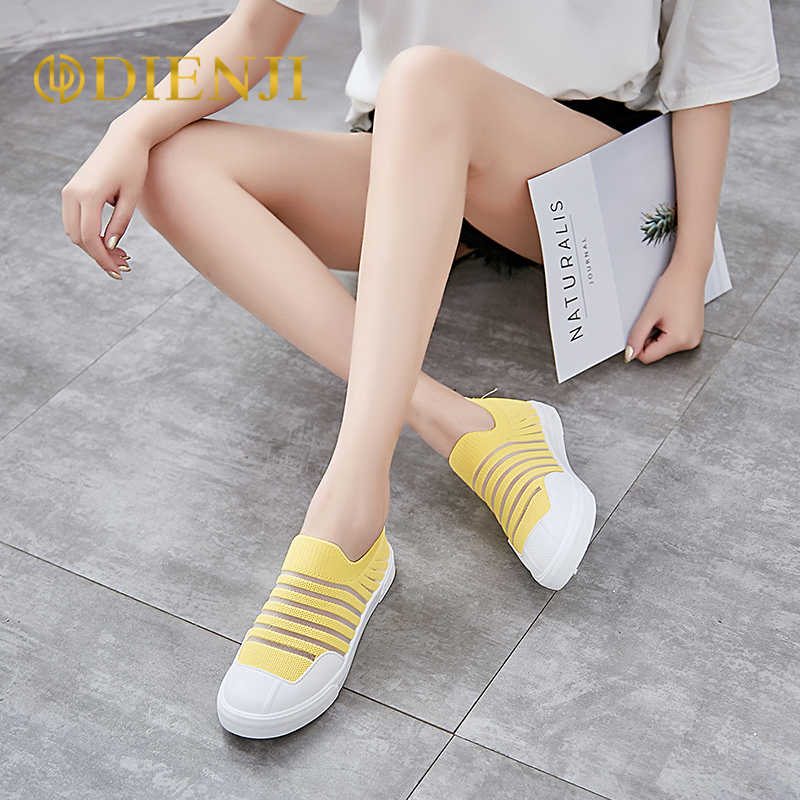 狄恩纪夏季袜子鞋女鞋ins百搭潮鞋2019新款透气一脚蹬网面懒人平底单鞋