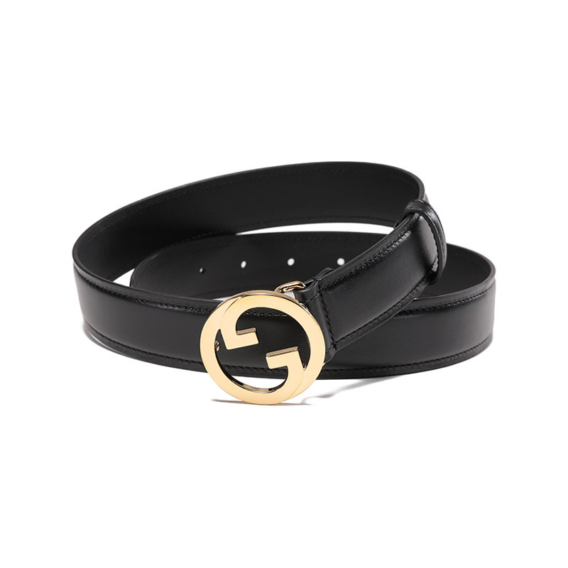 古驰 gucci 女士gucci blondie系列皮革圆形互扣式双g搭扣不可裁剪