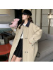 年春秋季新款中长款风衣女休闲宽松撞色领时尚显瘦工装风外套