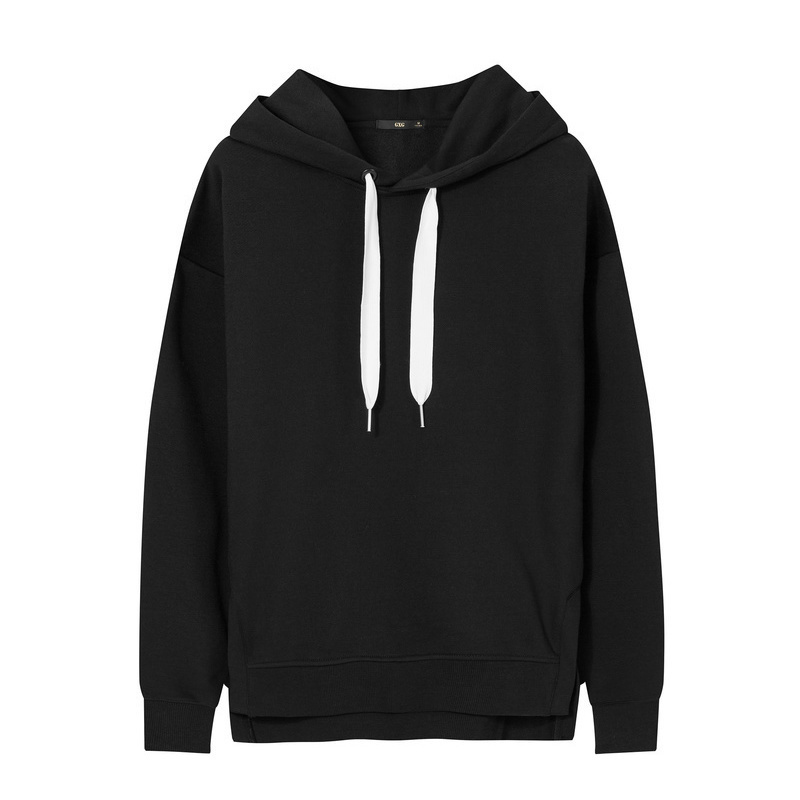 gxg男装秋季男士时尚韩版流行黑色修身连帽套头宽松落肩袖卫衣男