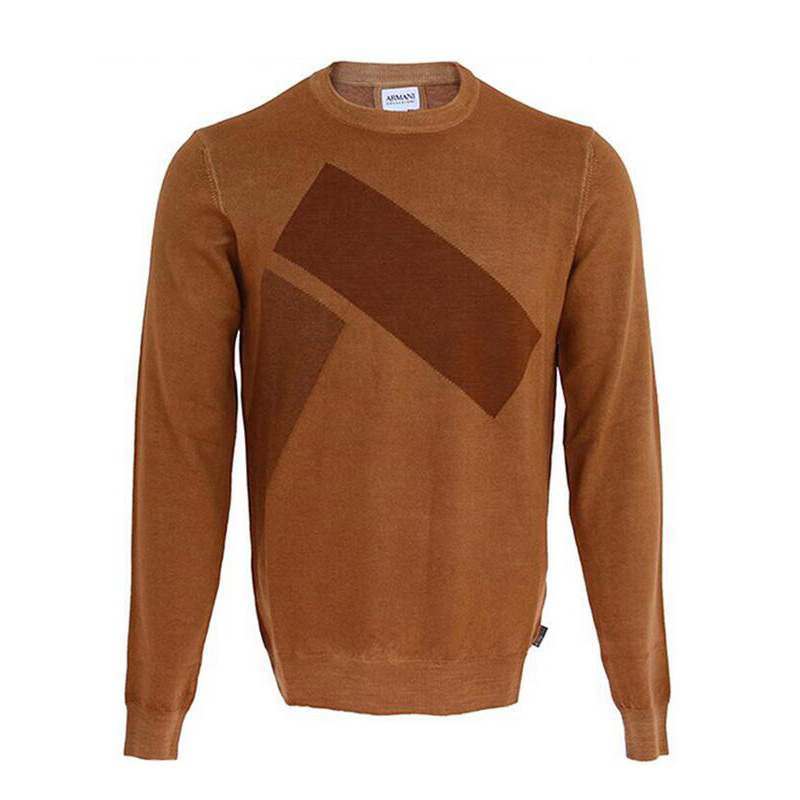 Armani Collezioni/阿玛尼·卡尔兹 奢侈品 男士棕黄色 羊毛针织衫 SCM36MSC33M240