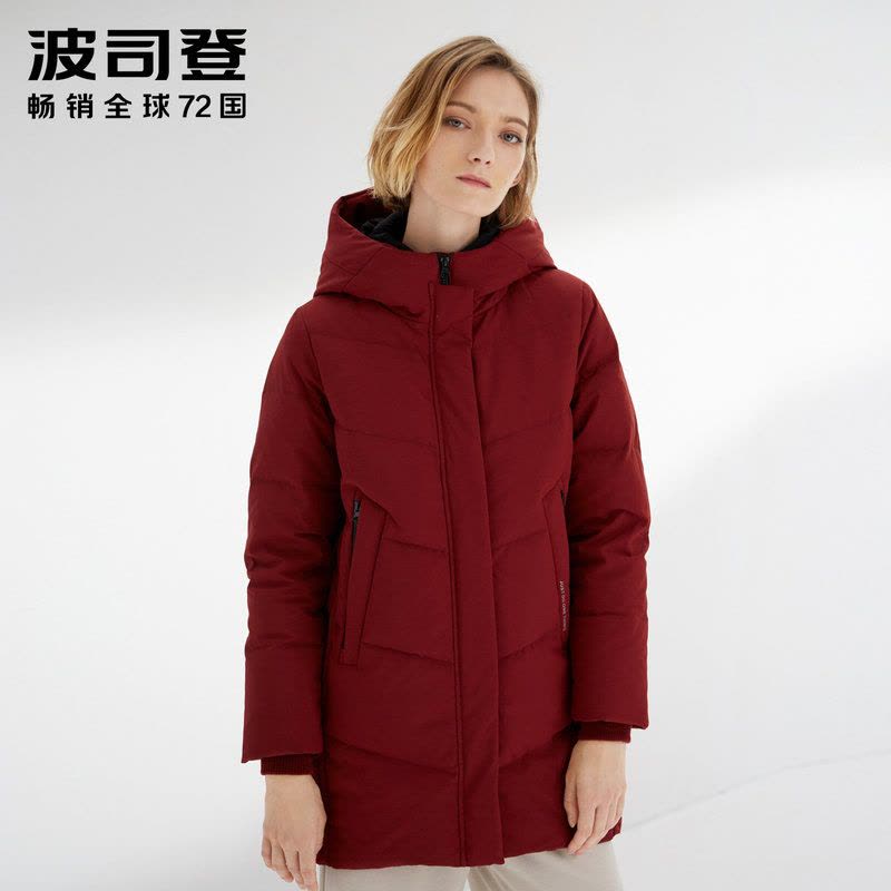 波司登女羽绒服连帽中长款新款妈妈装冬装保暖外套_1图片