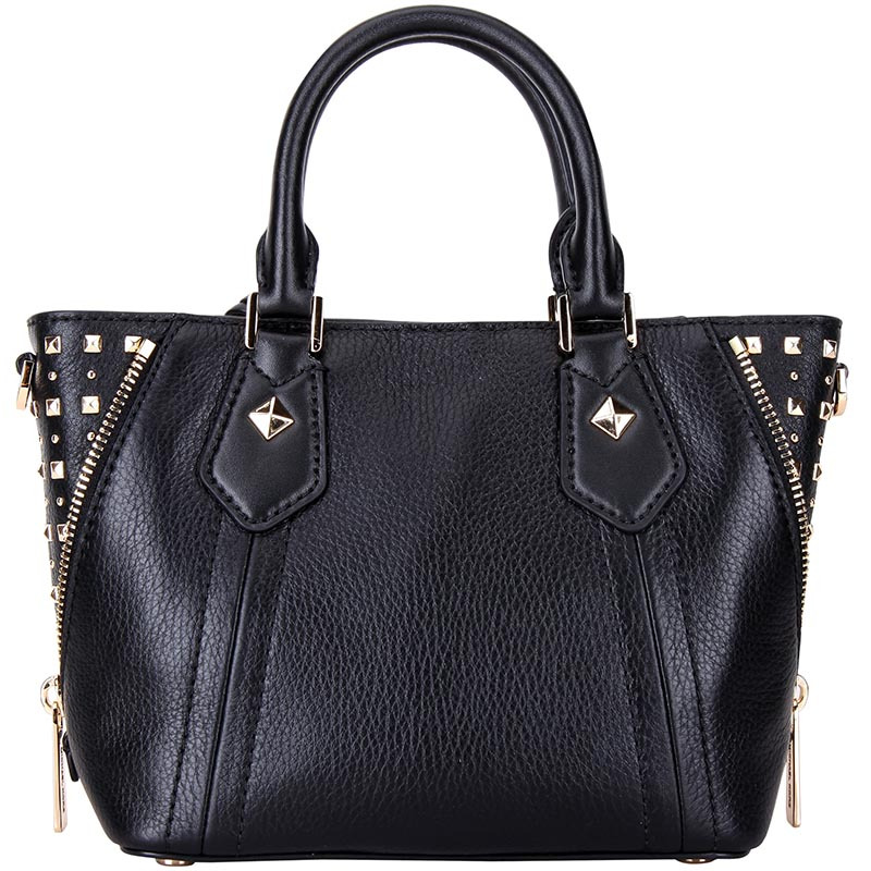 MICHAEL KORS 迈克·科尔斯 MK女包 ARIA系列黑色皮质女士手提单肩斜挎包女