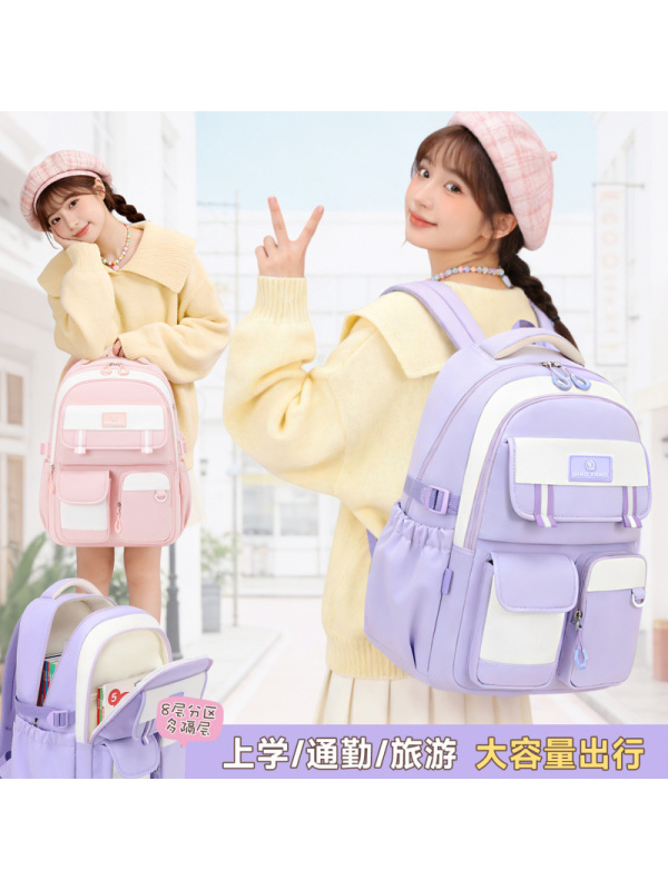 2026新款轻便拉杆书包小学女孩大容量3-6年级初中生双肩包高颜值