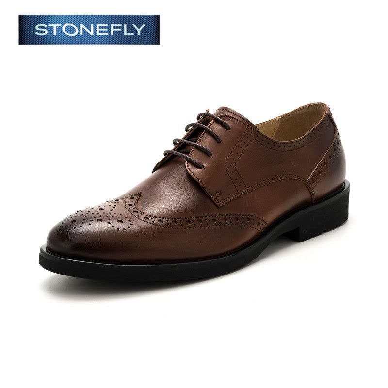斯通富来STONEFLY牛皮尖头低跟套脚绑带春单鞋男SD71122860图片