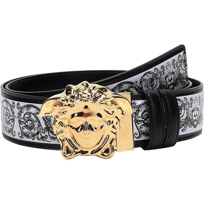 Versace 范思哲 男士美杜莎牛皮板扣式双面皮带腰带 DCU6705 DVTST2