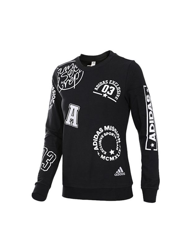 ADIDAS阿迪达斯女子上衣圆领运动休闲舒适长袖-AZ7701