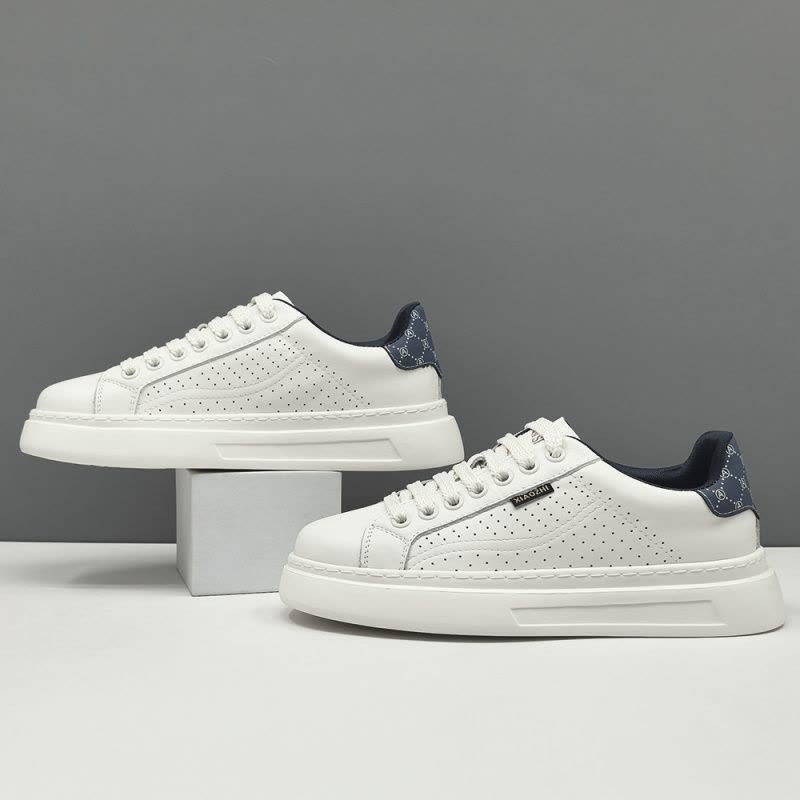 真皮板鞋男款潮流百搭鞋子欧洲站男鞋男士小白鞋厚底运动休闲鞋男图片