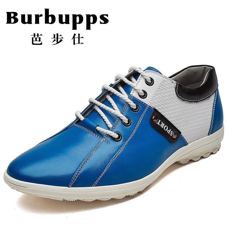 法国Burbupps芭步仕2019春季尚新商务休闲鞋系带圆头鞋耐磨平跟男鞋正品真皮鞋男
