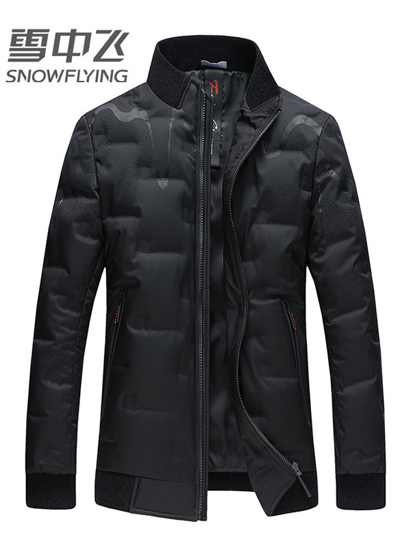 雪中飞羽绒服男 短款冬季2019新款男士保暖时尚修身薄款棒球领潮