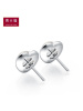 schl-周大福珠宝唯美心形925银珍珠耳钉