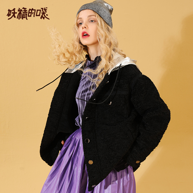 妖精的口袋Y秋冬呢子大衣女欧货中长款上衣冬装毛呢外套R_1