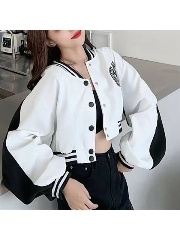 小清新外套女潮ins秋冬季新款上衣网红宽松小清新卫衣短款棒球服