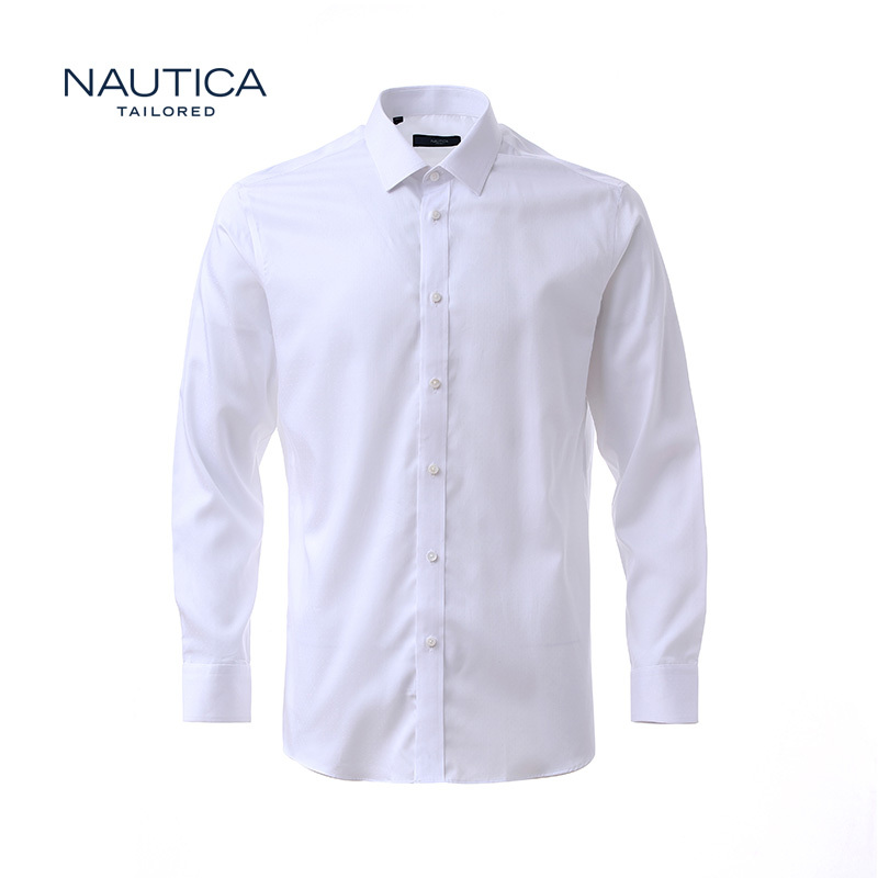 Nautica/诺帝卡舒适商务纯棉透气男式衬衫