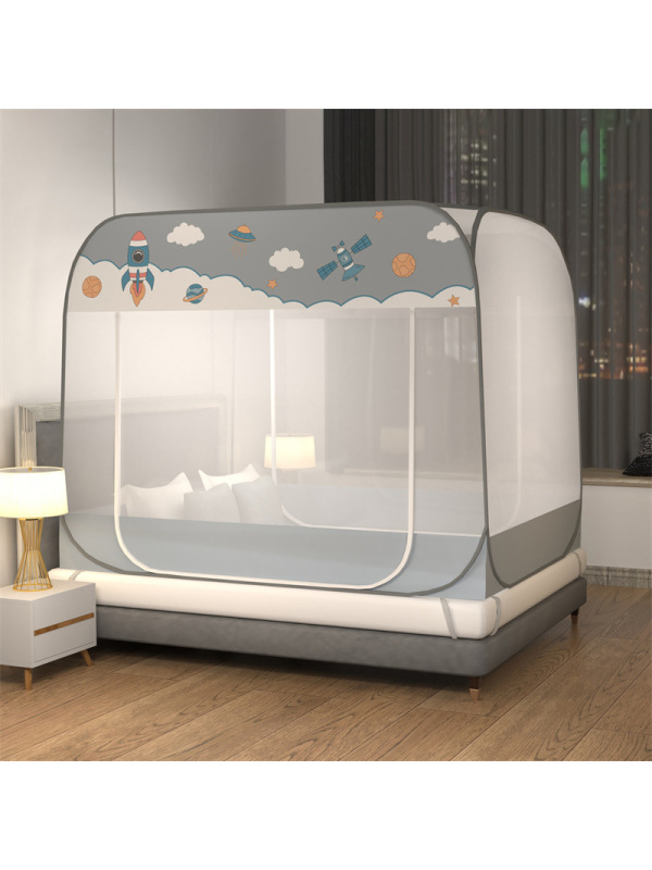 Ceba免安装蚊帐加密加厚蒙古包蚊帐1.5米床1.2m家用1.8x2.0三开帐子