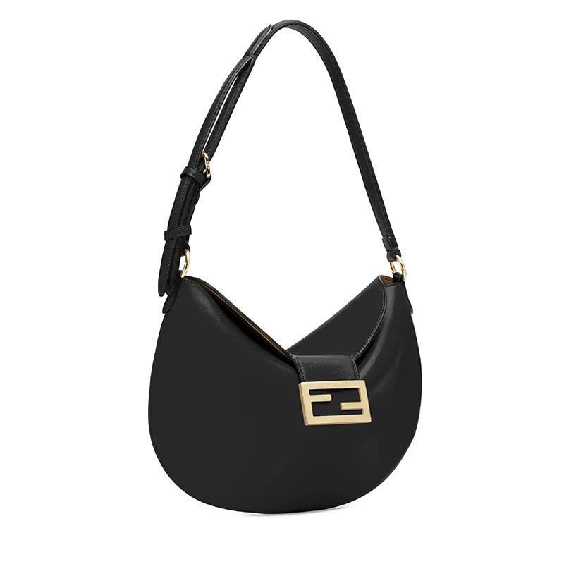 预售 芬迪FENDI 腋下包 FF互扣光面皮 女士单肩包 8BR790图片