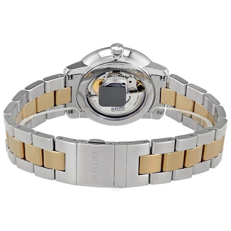 雷达(RADO)瑞士手表 晶璨系列自动机械表时尚款腕表 38mm银白盘间金钢带 R22860032