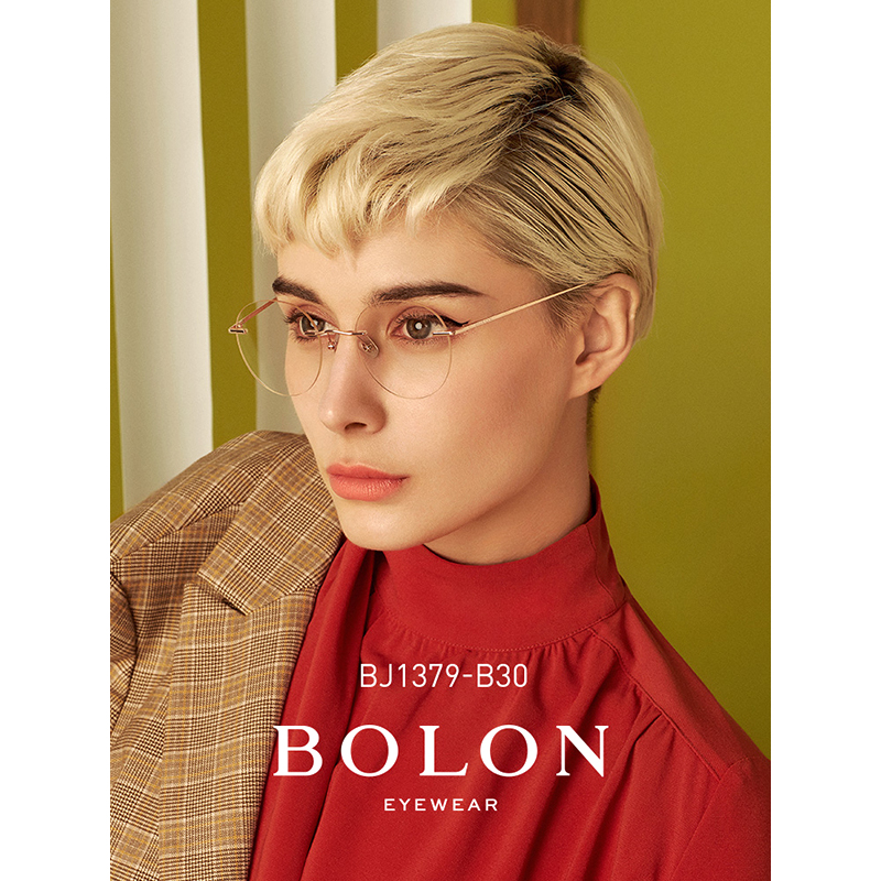 bolon暴龙2020新款光学镜轻质钛金属近视镜潮时尚无框眼镜架男bj1379