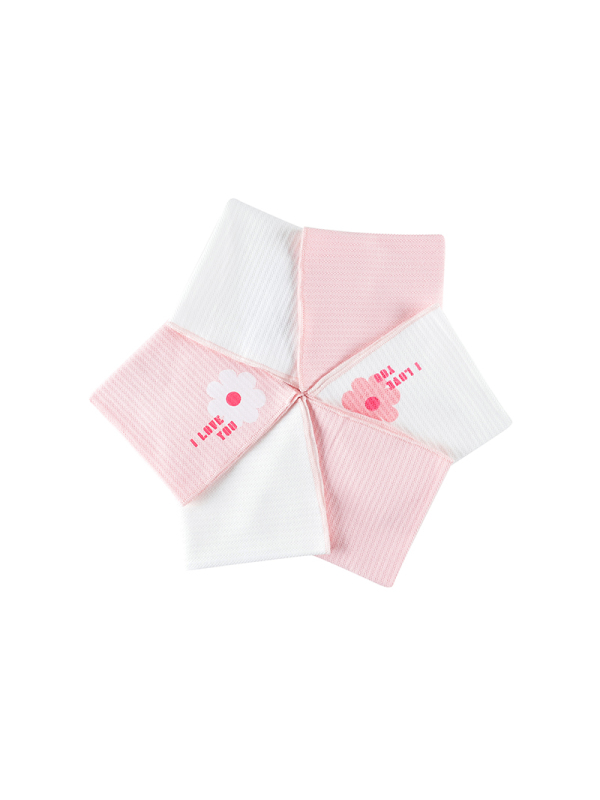 hello mika 米卡 (6条装)婴儿毛巾洗脸巾宝宝方巾口水巾