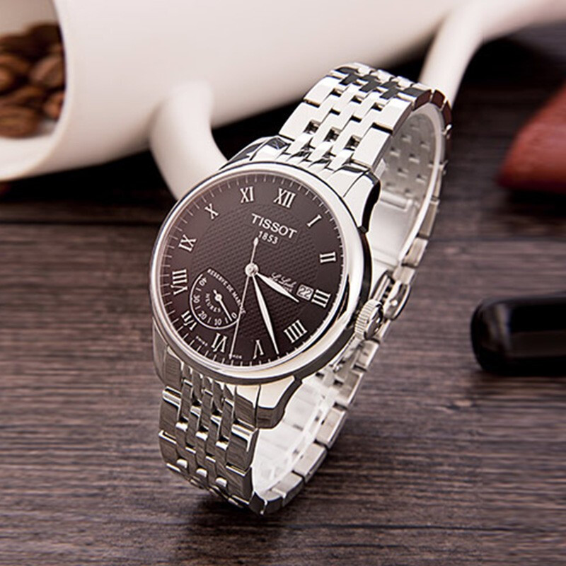 天梭tissot力洛克系列自动机械时尚商务休闲钢带男士手表t