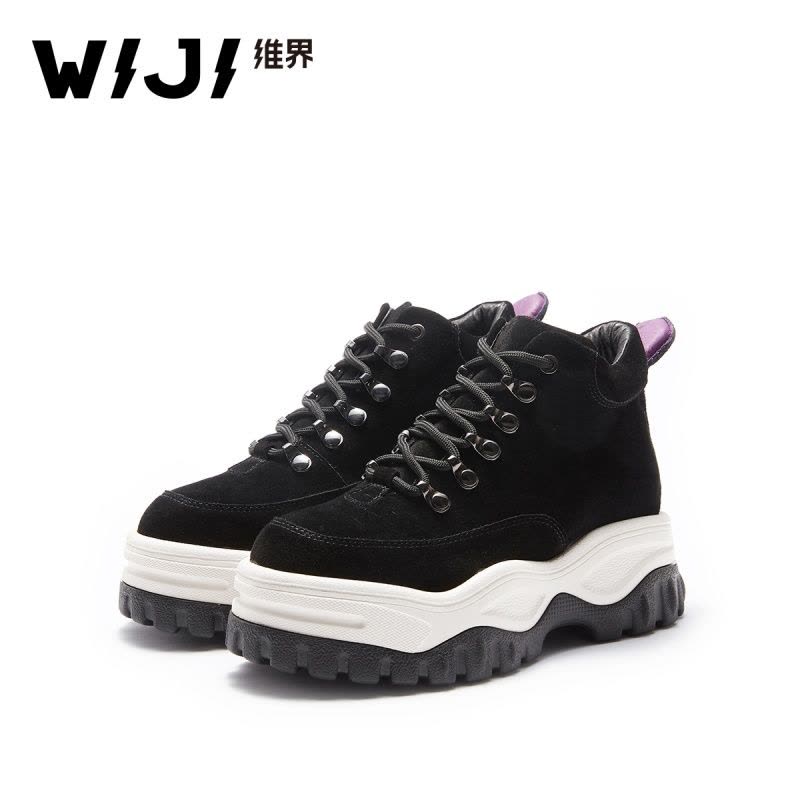 WIJI冬季新款时尚街头高帮鞋休闲个性欧美潮流厚底透气舒适女鞋女图片