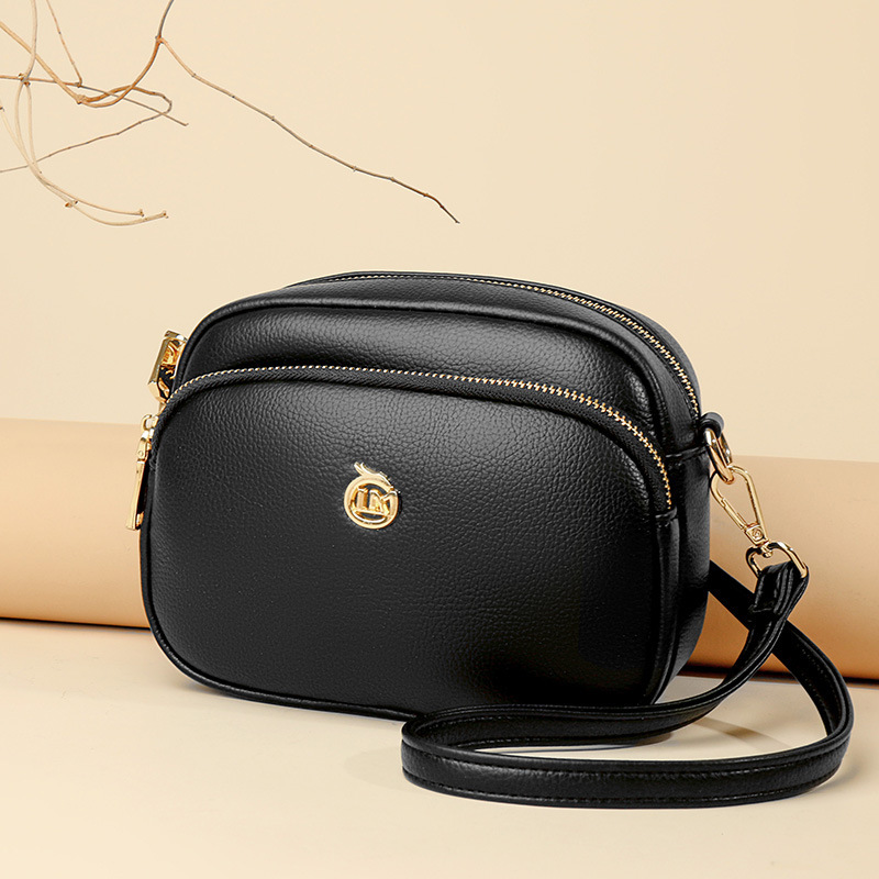 ceba小包包女2023新款小圆包时尚百搭软皮妈妈包中年女士单肩斜挎女包