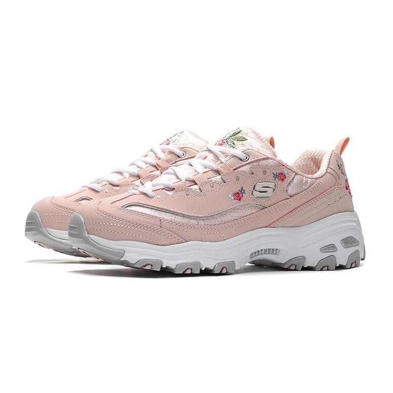 Skechers斯凯奇女鞋熊猫鞋花朵刺绣复古松糕鞋老爹鞋11977..