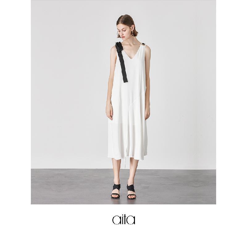 aita艾塔 夏季新款圆头晚晚鞋交叉宽带高跟鞋女细跟露趾凉鞋