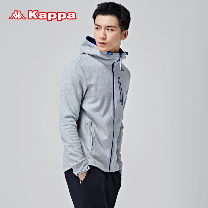 Kappa卡帕背靠背男运动卫衣连帽开衫运动服休闲百搭外套K0612MK05图片
