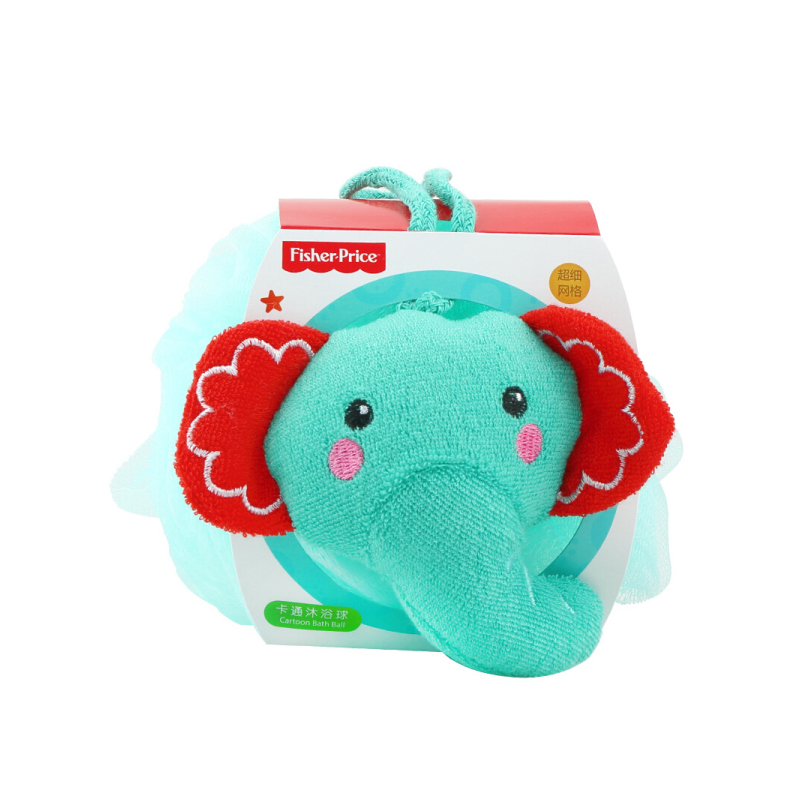 费雪（Fisher-Price） 婴儿沐浴海绵沐浴球卡通沐浴擦沐浴花宝宝洗澡 紫色小猴