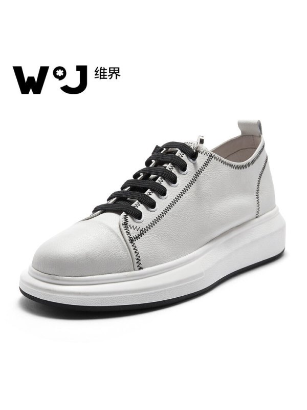 维界WATCHJADY厚底简约小白鞋潮流百搭厚底板鞋 白色 39