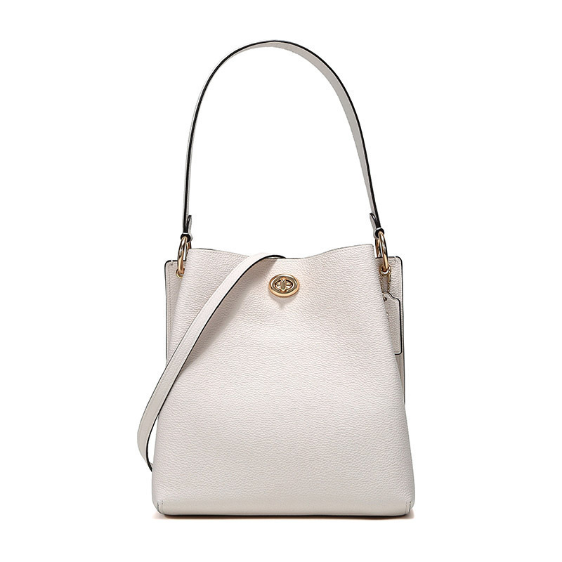 coach蔻驰奢侈品女士抛光鹅卵石纹皮革charlie水桶包手提单肩斜挎包