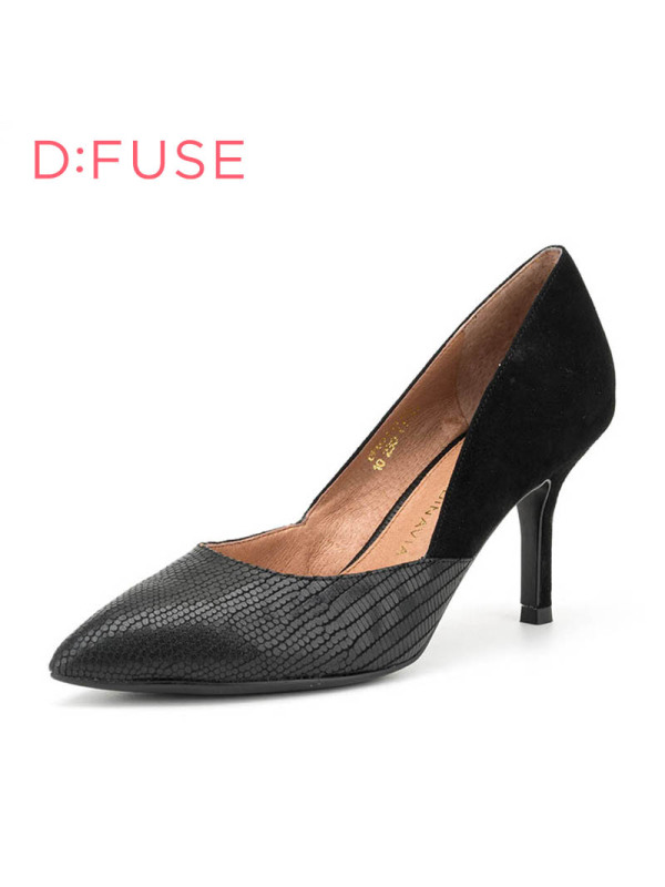 D：Fuse/迪芙斯秋季尖头细高跟浅口女鞋单鞋DF63111106