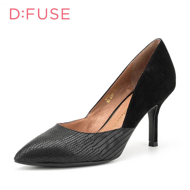 D：Fuse/迪芙斯秋季尖头细高跟浅口女鞋单鞋DF63111106图片