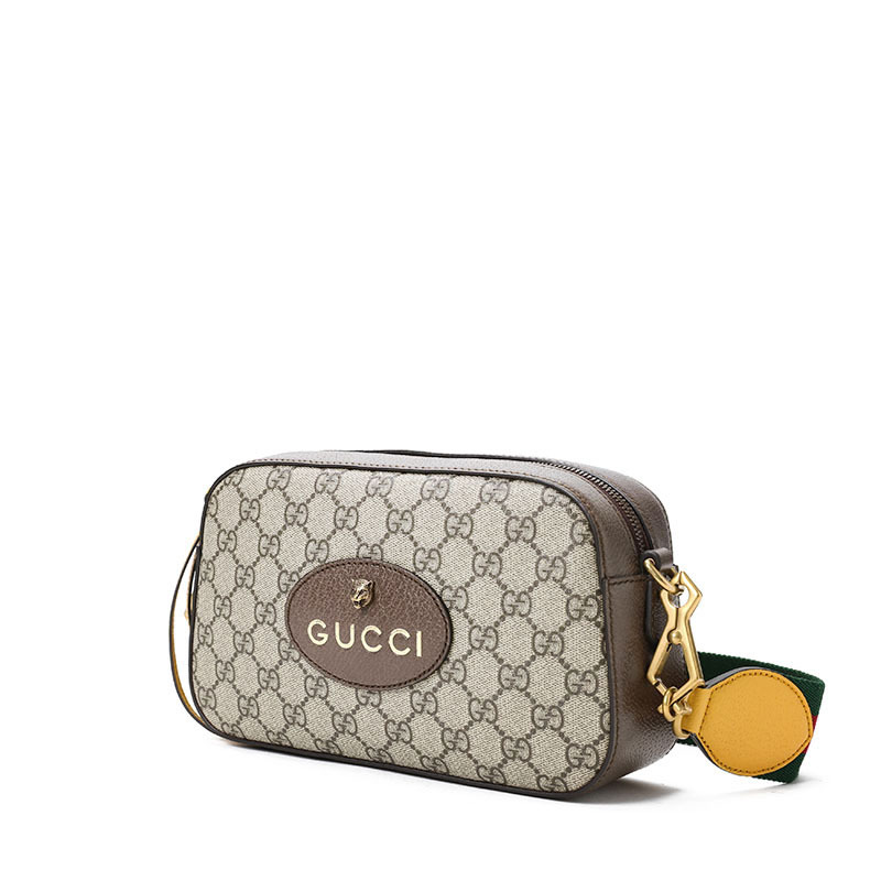 预订 GUCCI 古驰 老花 单肩包 斜挎包 相机包 虎头标识老花款476466金扣