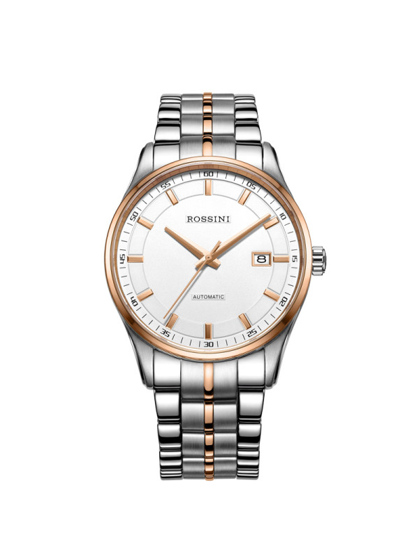 罗西尼rossini手表时尚正装腕表大气质感商务日历防水精钢自动机械表