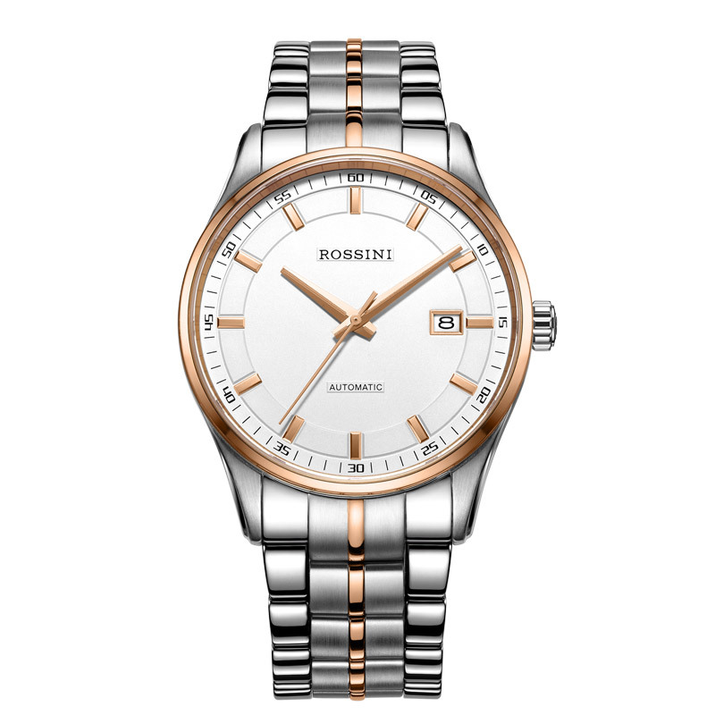 罗西尼rossini手表时尚正装腕表大气质感商务日历防水精钢自动机械表