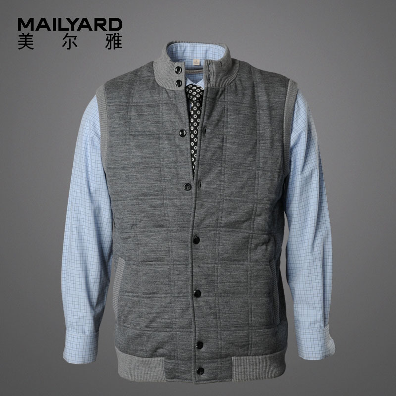 美尔雅(MAILYARD)毛背心 纯羊毛商务休闲男式毛衣 男士夹层保暖背心 027