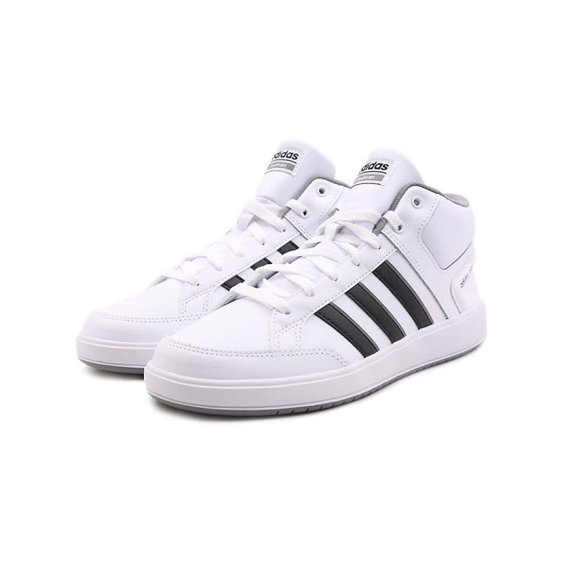 阿迪达斯男鞋小白鞋皮面高帮耐磨运动休闲板鞋CG6141图片