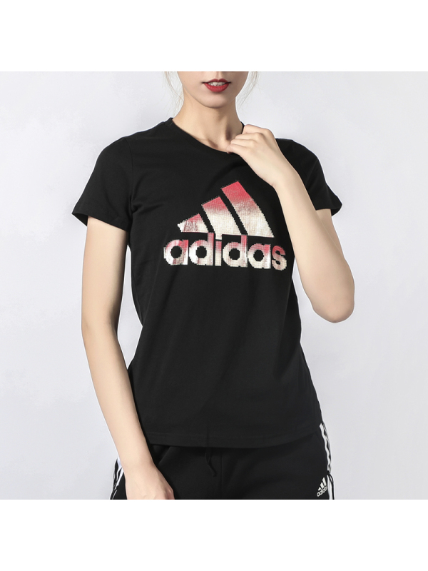 Adidas阿迪达斯短袖女2021新款运动上衣修身半袖T恤衫FJ5010