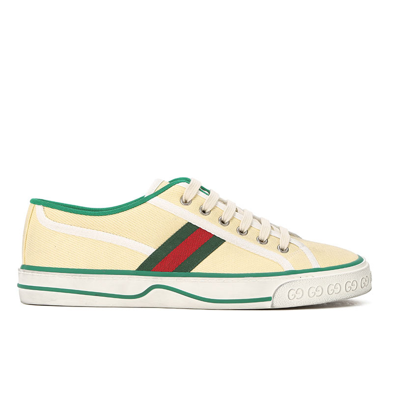 古驰GUCCI Tennis 1977 帆布鞋 经典织带织物606111 男士帆布鞋休闲鞋